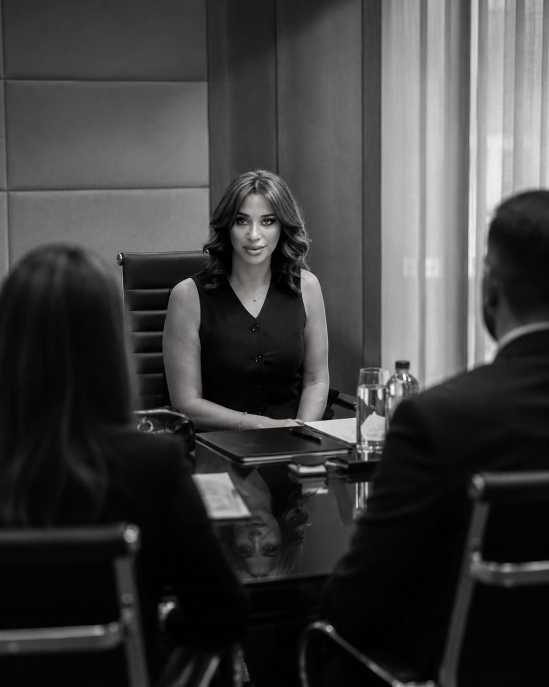 Jowana Almalky in a business meeting