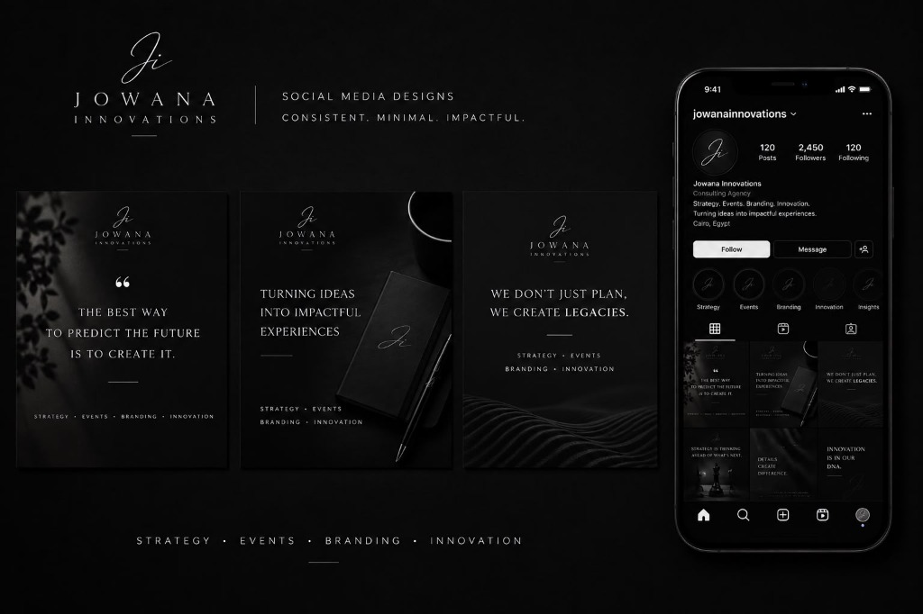 Jowana Innovations — Social Media Designs: Consistent, Minimal, Impactful